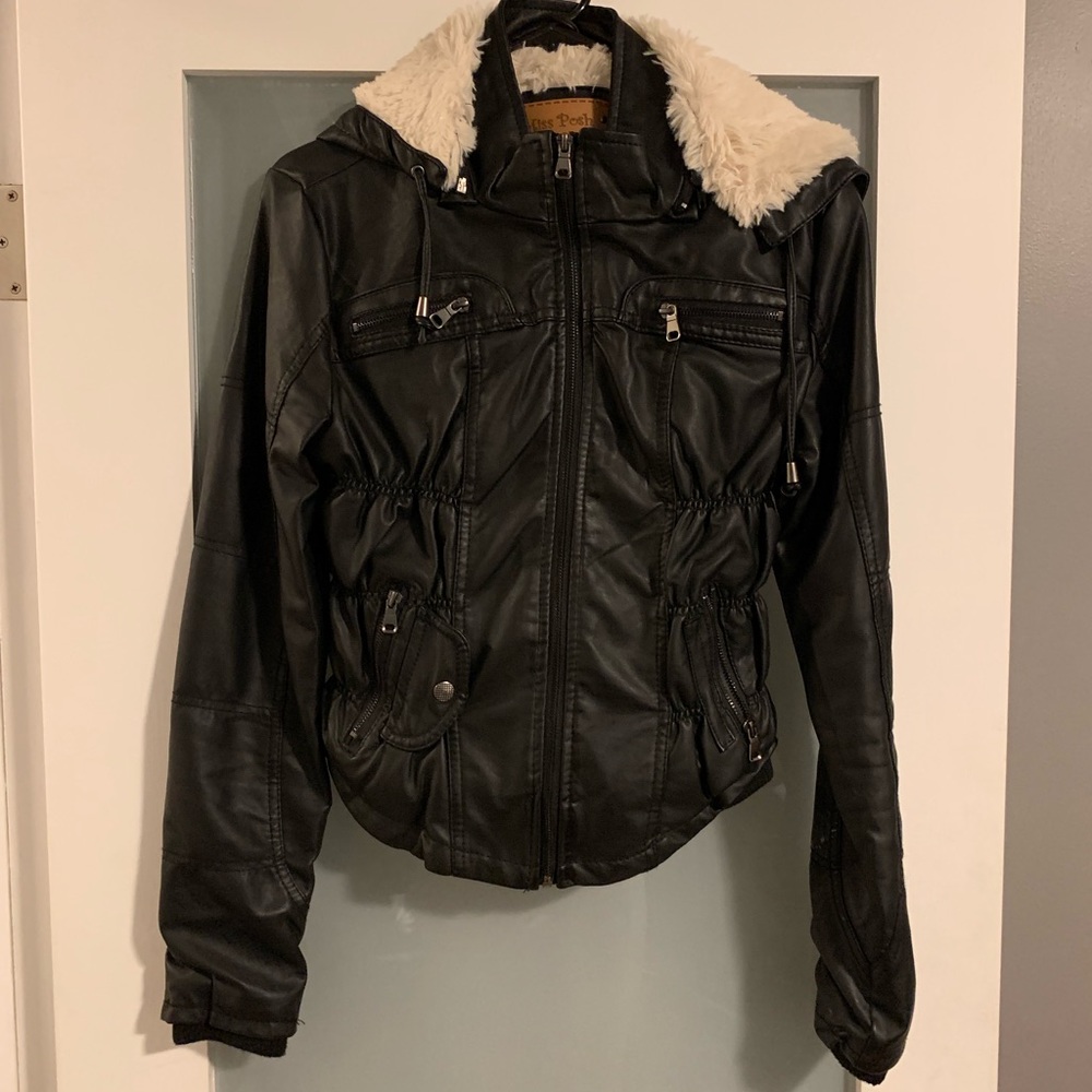 Fir leather jacket